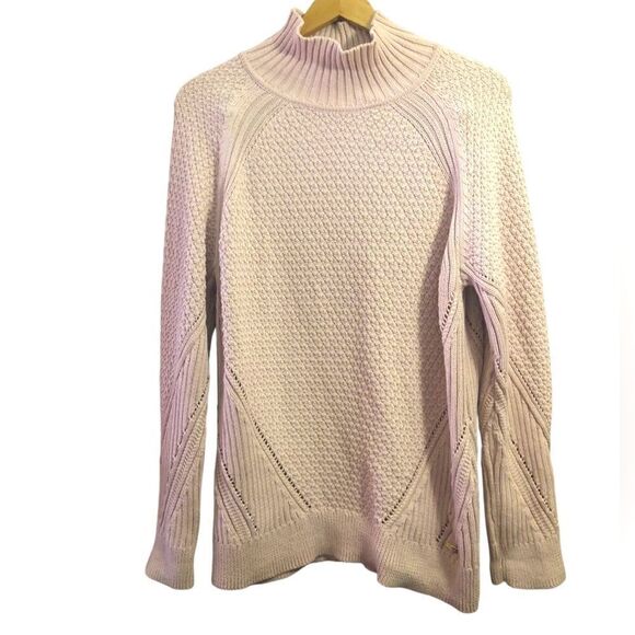 Calvin Klein Long Sleeve Knit Turtleneck Sweater Light Pink Size XL - Picture 1 of 6